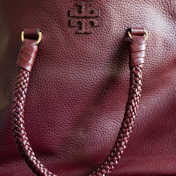 Tory Burch Taylor Leather Satchel Imperial Garnet - Picture 6 of 6
